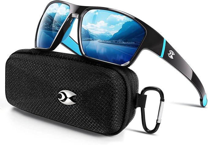suoso Sports Polarized Sunglasses for Men: TR90 UV400 Protection Sun Glasses Womens Wrap Around Goggles for Drving Fishing