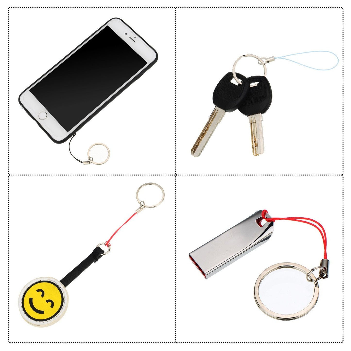 Bememo 20 Pieces Nylon Keychain Lanyard For Usb Flash Drive Key Fob Lanyard With Color Strap String Bulk Short Key Ring Loop For