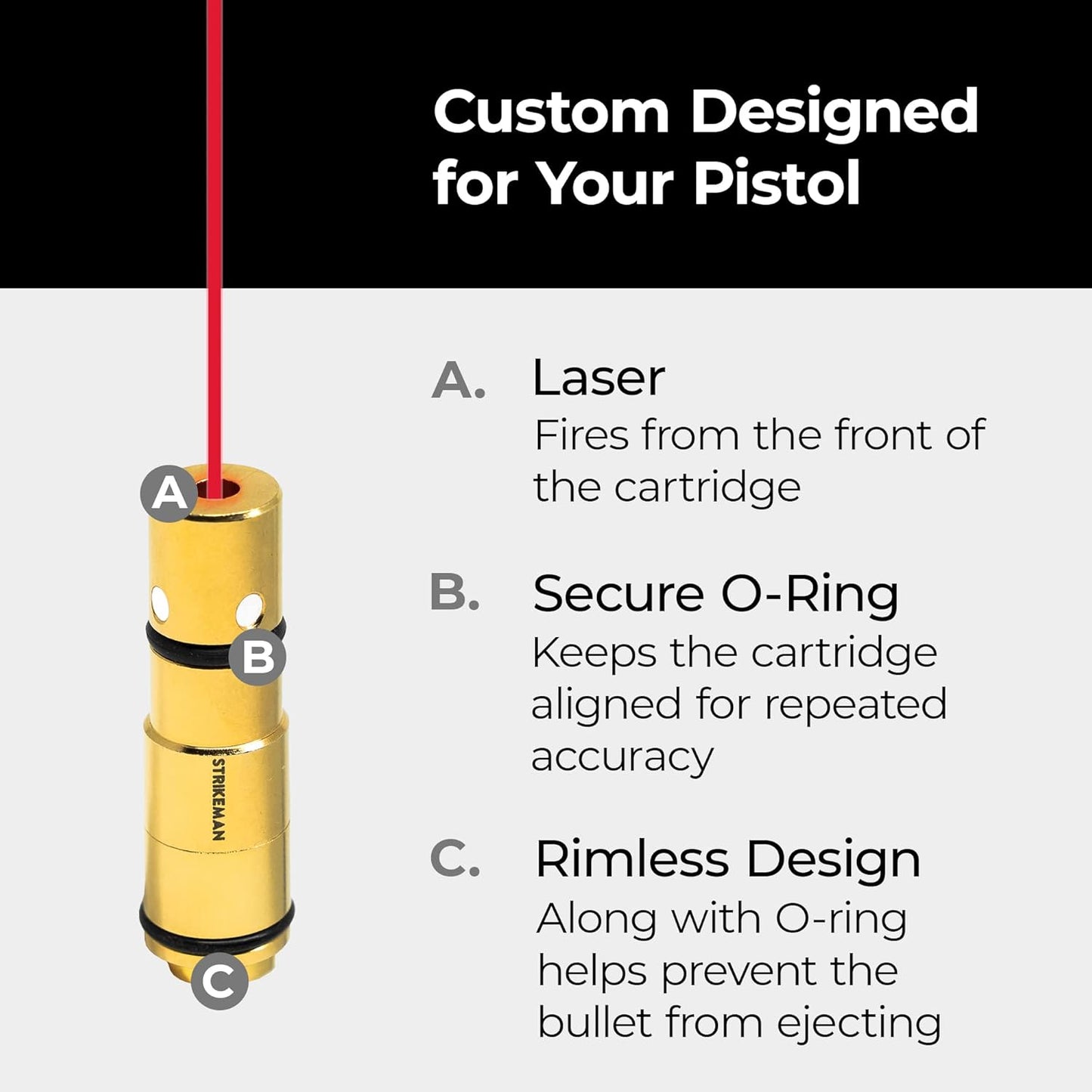 Strikeman 10mm Dry-Fire Laser Training System - Great for Target Shooting Practice with Pistols - Kit Includes Access to Updated App (No Subscription Needed), Cartridge, Target & Phone Holder