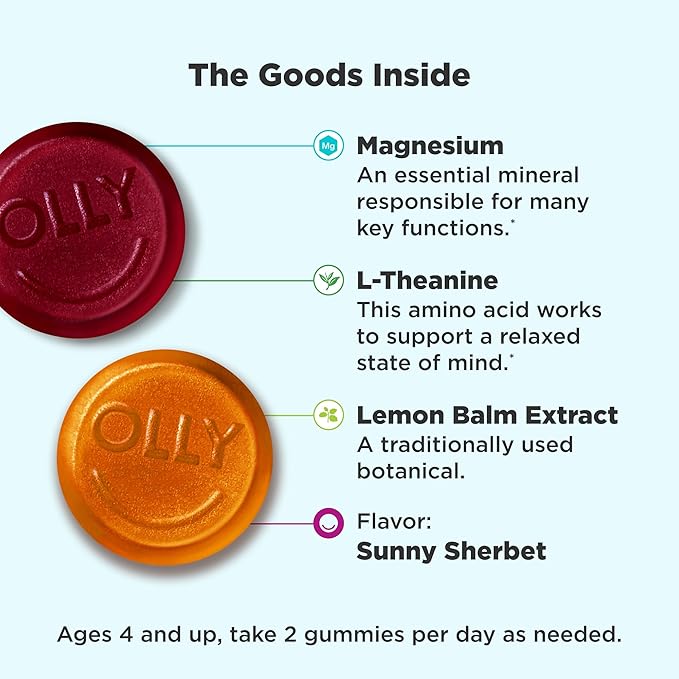 Focus Factor Kids Complete Daily Chewable Vitamins Multivitamin & OLLY Kids Chillax Magnesium Gummies Lemon Balm Calm Chews