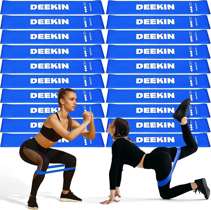 Deekin 20 Pcs Resistance Bands Resistance Loop Exercise Bands Exercise Equipment Elastic Drap Ring for Women and Men Home ...