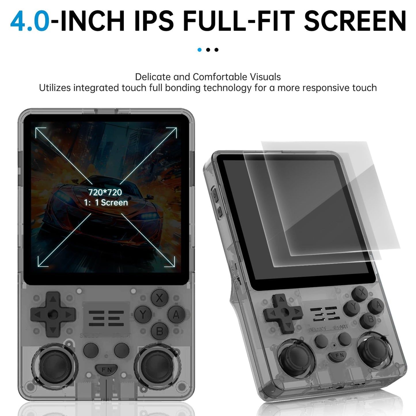 2025 Retro Handheld Game Console – 4-Inch IPS Screen, 5000mAh Battery for 10-Hour Playtime, Supports Multiplayer & TV Output, Includes Protective Case – Black