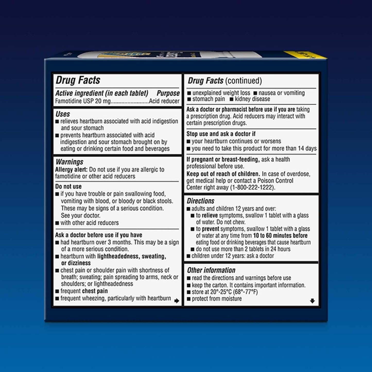 Zantac 360 Maximum Strength Tablets, 50 Count, Heartburn Prevention and Relief, 20 mg Tablets