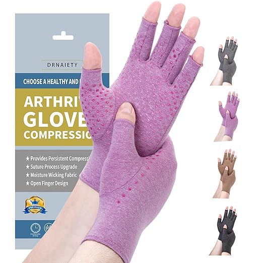 DRNAIETY Compression Gloves- Arthritis Gloves for Men & Women Hand Pain, for Relief of Rheumatoid Swelling, RSI, Carpal Tu...