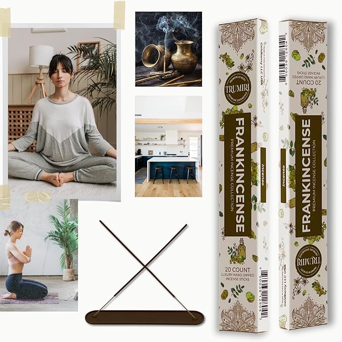 Frankincense Incense Sticks - Incienso de Iglesia - Total 40 Insence-Sticks - Dual Pack of 20 Insense - for Catholic Church Prayer - Inscents - Natural Non Toxic Ingredients - Incents - Incence