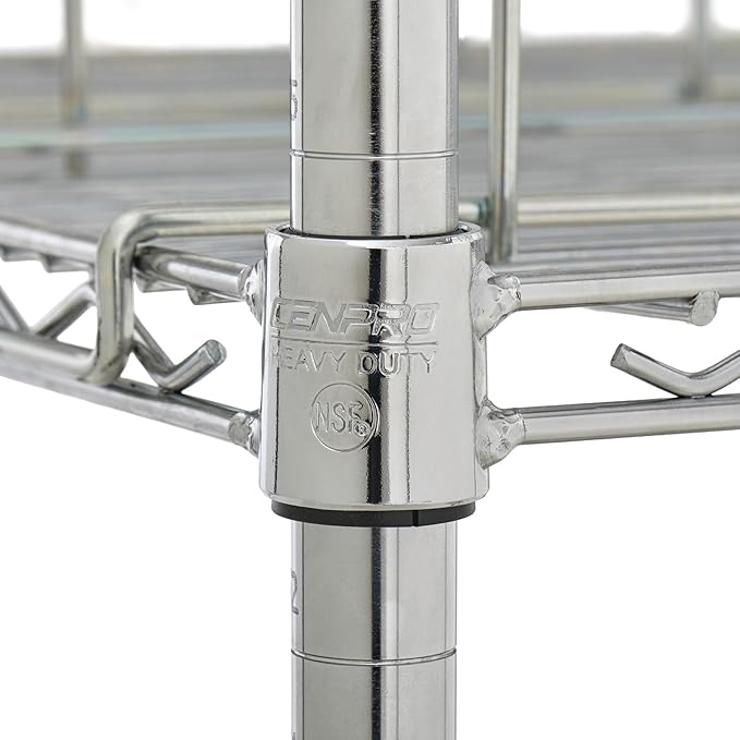 Commercial 24" x 36" Chrome Wire Shelf Kit with 8 Wire Can Racks (28W-673)