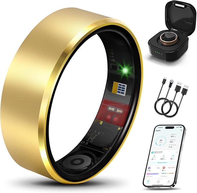 Milavan Smart Health Ring 2.0 for Women Men, Slim Scratch & Fingerprint Resistant Design,Efficient Chip Fitness Tracker, M...