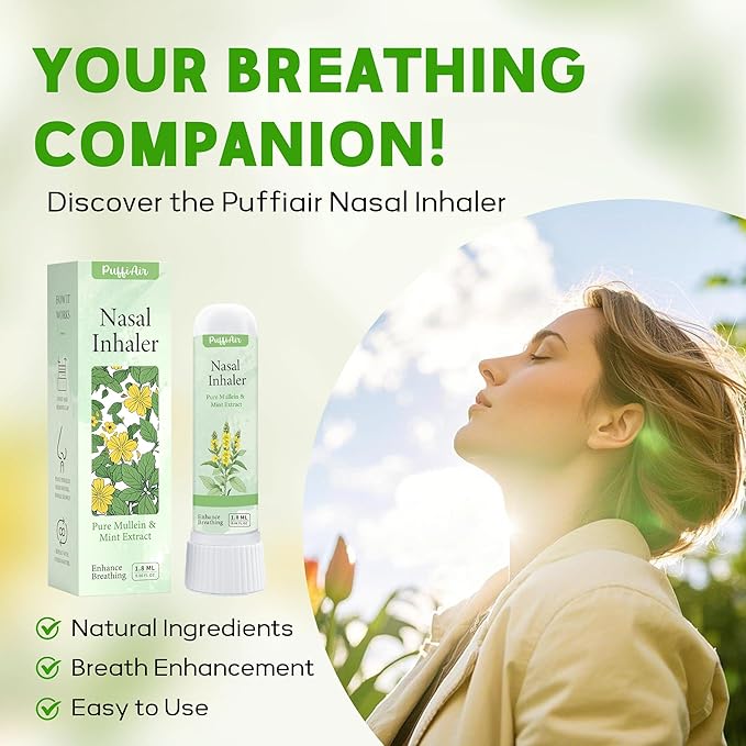 Mullein Respiratory Wellness Bundle: Herbal Lung Detox Diffuser (600 Uses) + 3-Pack Nasal Sticks – Craving Relief, Focus Boost & Easy Breathing