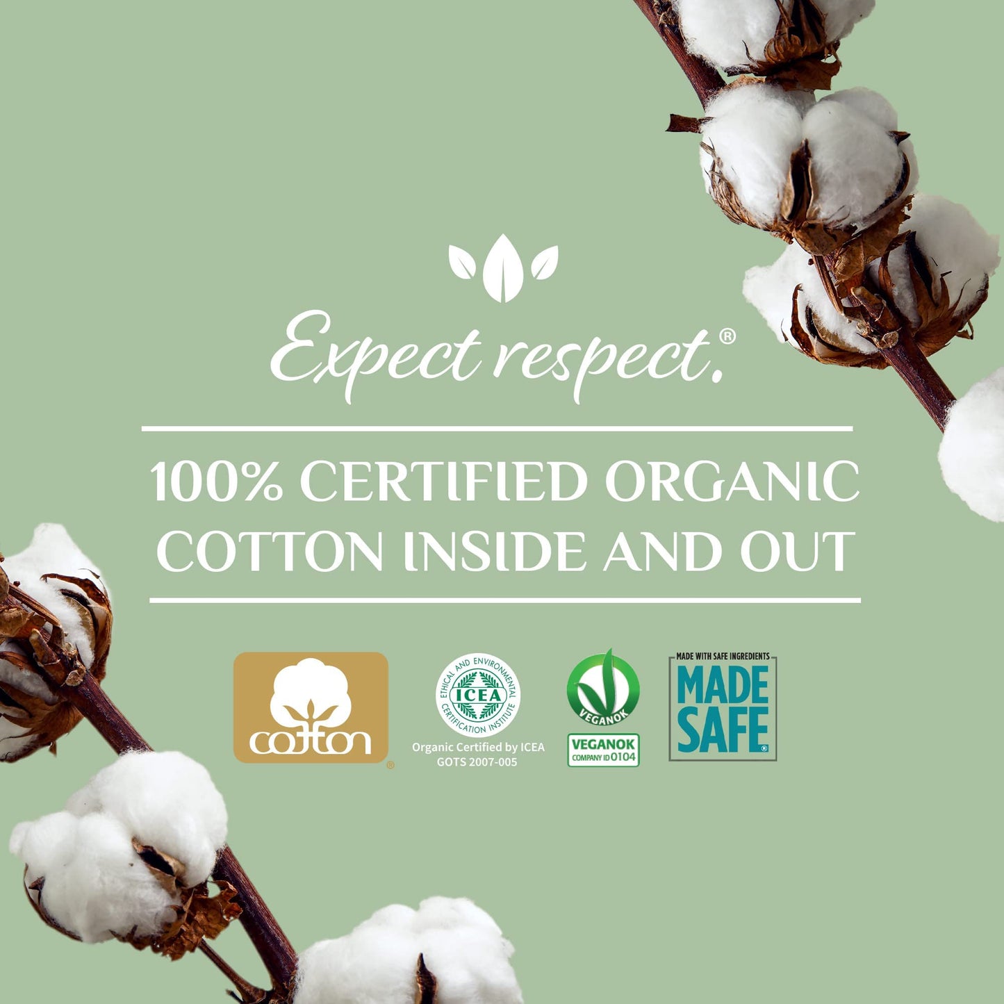 Organyc Certified Organic Cotton Pads for Incontinence, Certified Odor Control, Free from Perfumes, Dyes, Plastics, and Chemicals, FSA/HSA Eligible, Ultimate Flow, 14 Count(Pack of 4)