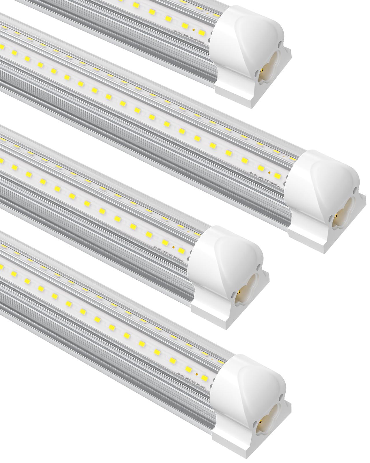 Suslum 4-Pack T8 Led Shop Light 4Ft  42W 6300 Lumen 6000K Cool White  4 Years Warranty  Linkable And Plug And Play Lights For Garage Ceiling Workshop Commercial Lighting