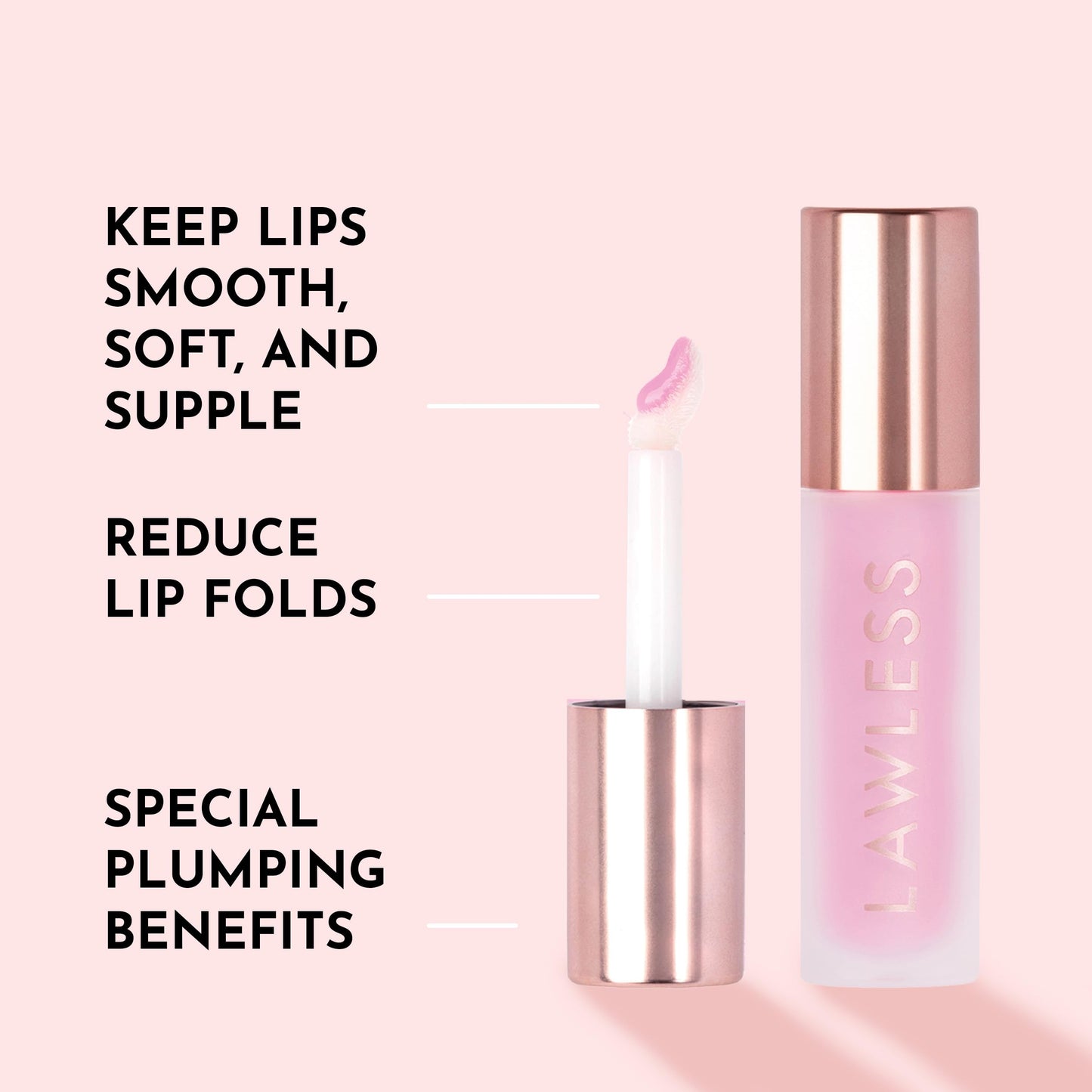 Lawless Forget The Filler Lip Plumping Line Smoothing Gloss - Strawberry Milkshake