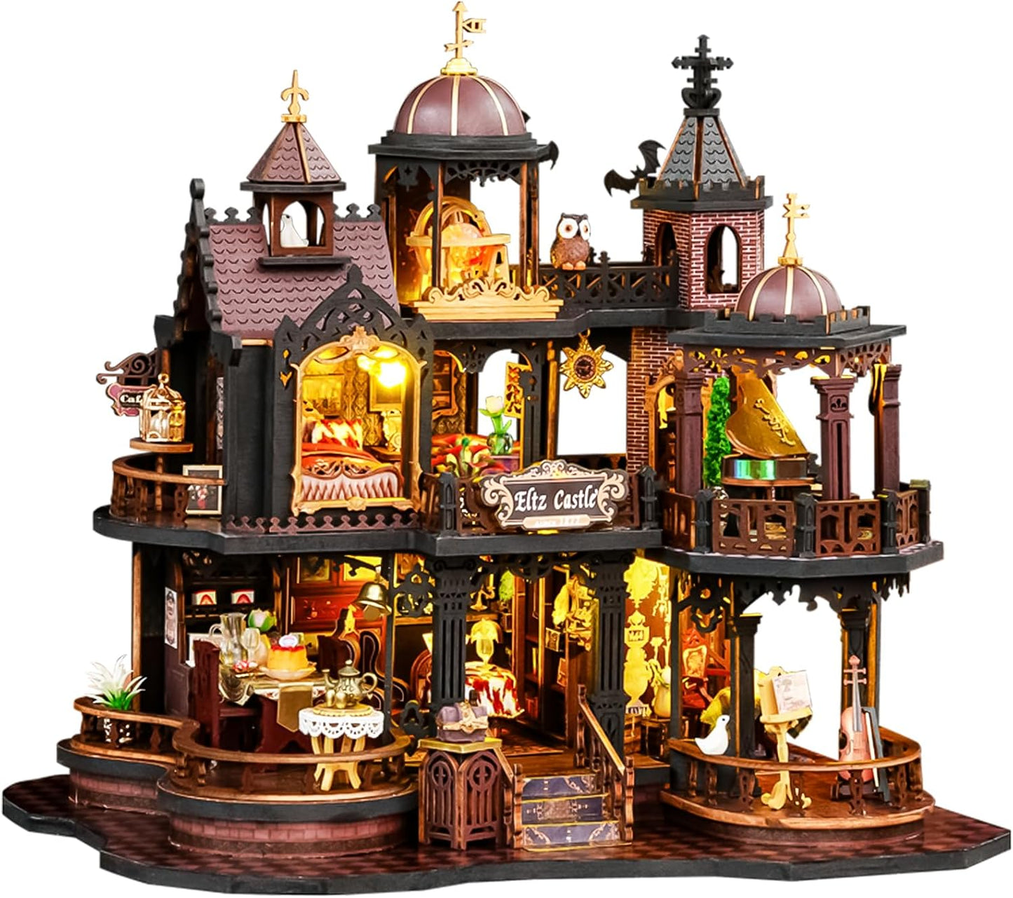 DIY Dollhouse Miniature House Kit,DIY Kit Mini House Model,1:24 Scale Creative Doll House Best Christmas Birthday Gift for Lovers Boys and Girls. (Edinburgh Castle)