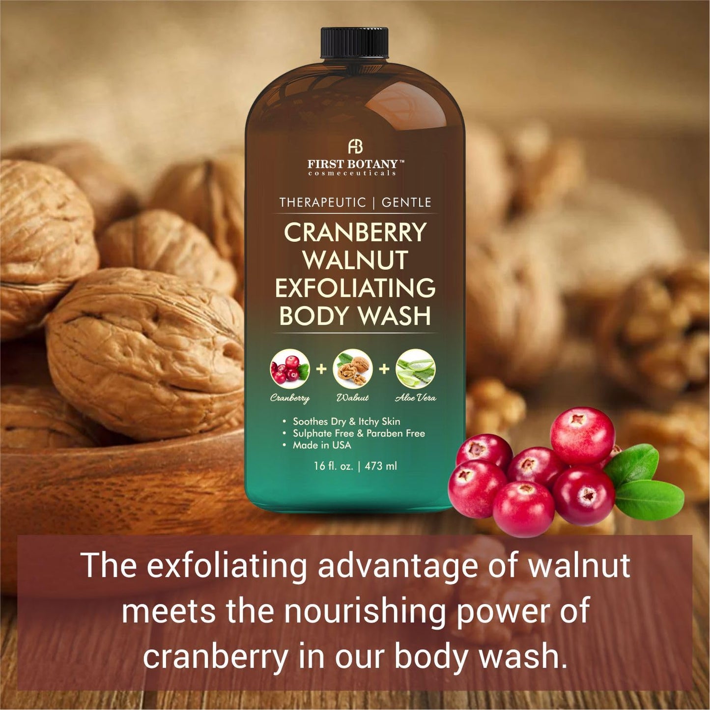 First Botany All Natural Body Wash - Fights Body Odor, Athletes Foot, Jock Itch, Nail Issues, Dandruff, Acne, Eczema, Shower Gel