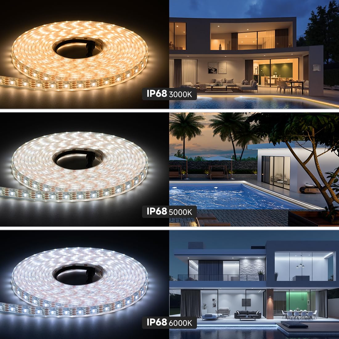 Btf-Lighting Sk6812(Similar Ws2812B) Rgbw Rgb+Natural White(4000K) Individually Addressable Dc12V 16.4Ft 60Led/M 4 Color In 1 Light Dream Color Led Strip Ip68 White Pcb(No Adapter Or Controller)