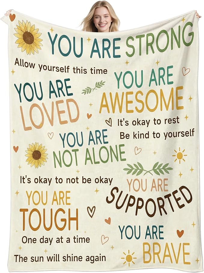 Get Well Soon Gifts for Women Mom After Surgery, Hug Healing Blanket Breast Cancer Care Warm Gift for Patient, Inspiration...