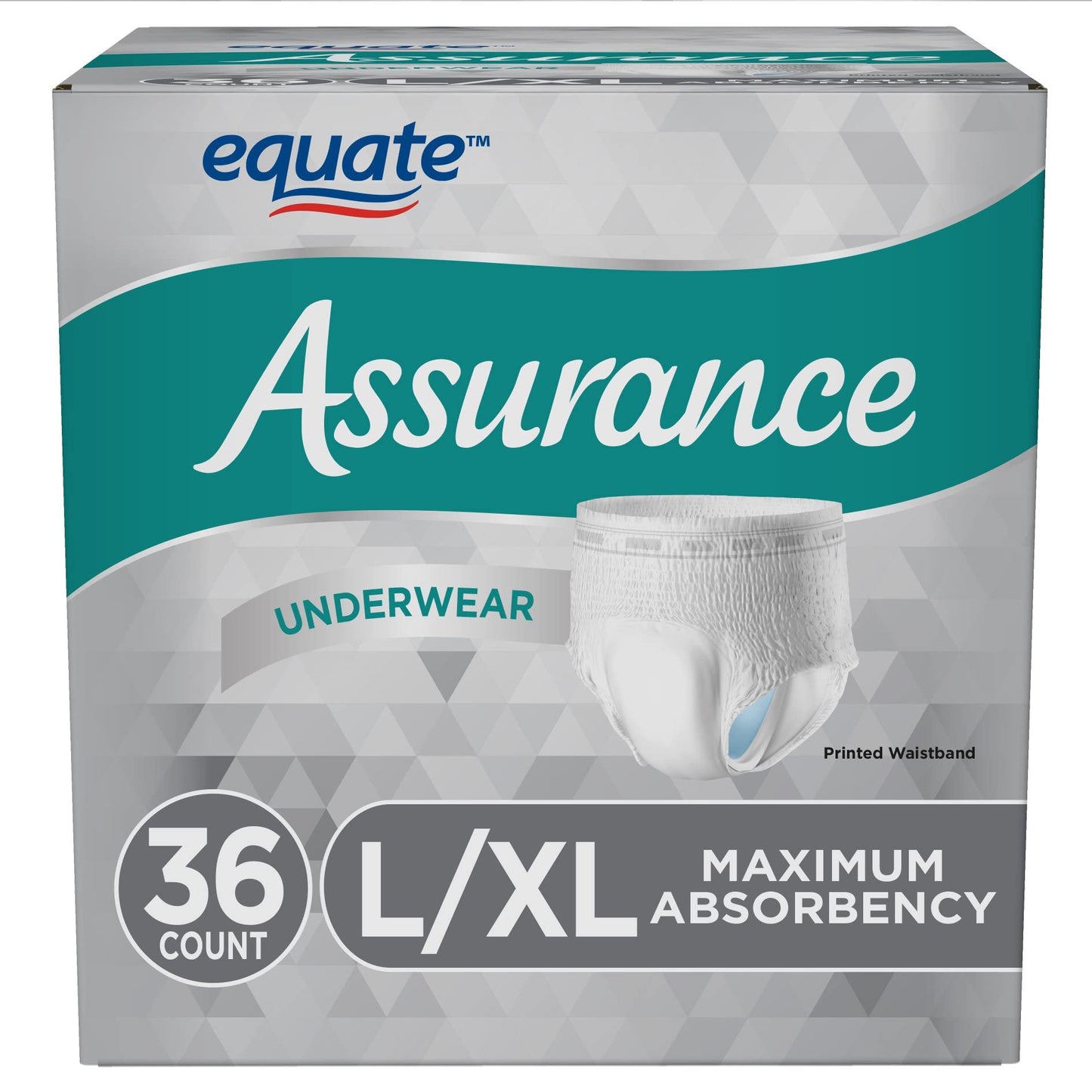 Assurance Underwear for Men, Size L/XL, 36 Count (Pack of 2)