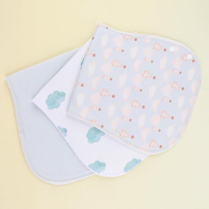 Baby Burp Cloths & Baby Bibs 2-in-1 Design Large Size 3 Layers Thicken Cotton Super Absorbent and Soft Baby Spit Up Burping Rags Baby Burp Cloth Set for Boys and Girls Solid 12 Pack