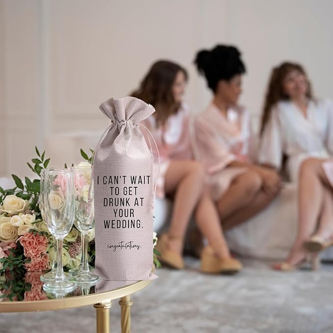 I Can't Wait To Get Drunk At Your Wedding Mr and Mrs Wedding Gift Engagement Gift Bag For Couples bride/him/her Newly Engaged Gift Wine Tote Bridal Shower Gift