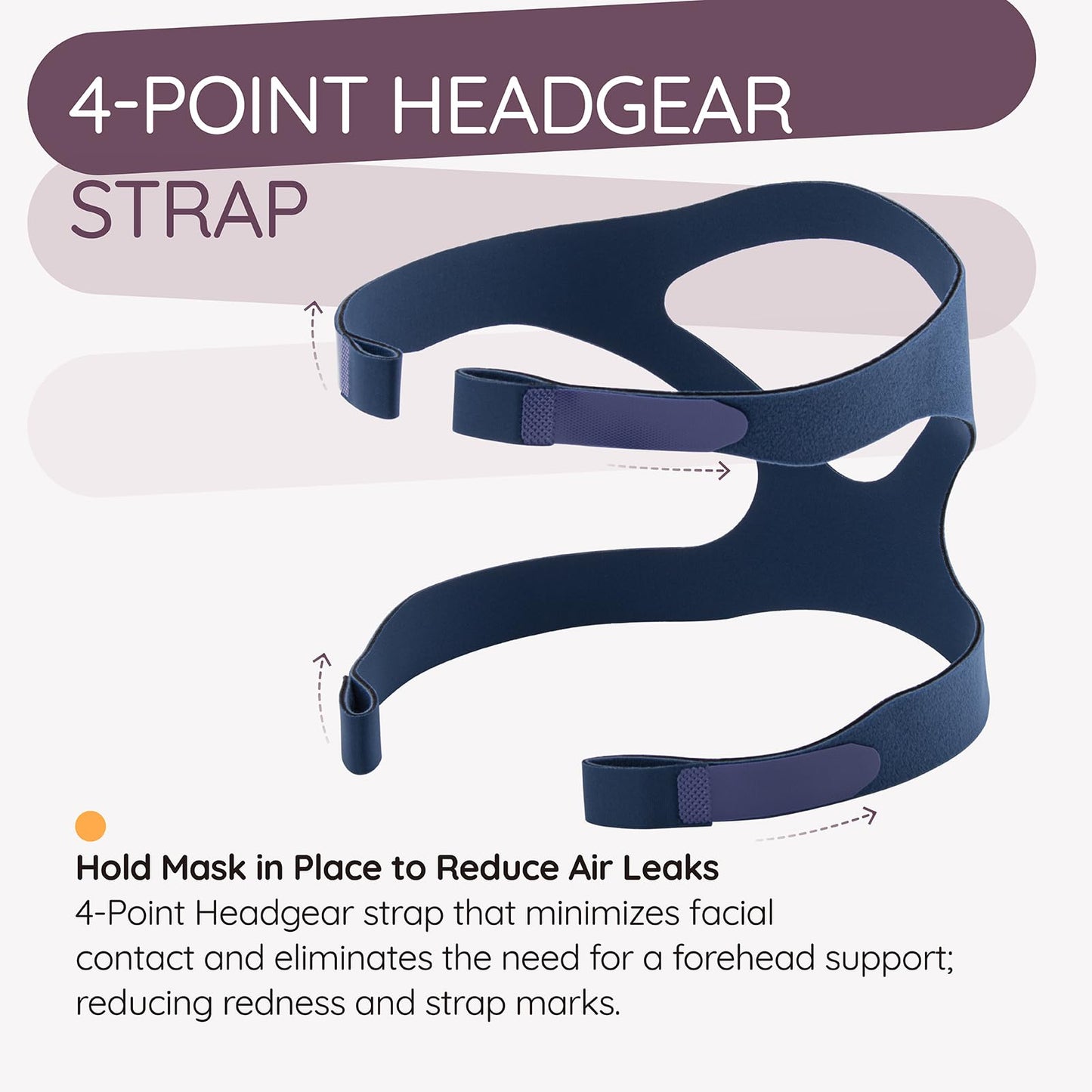 Quattro Air CPAP Headgear Strap Compatible with Resmed Mirage Quattro Frame Full Face Mask Adjustable C Pap Headband Replacement for Mirage - Medium/Standard
