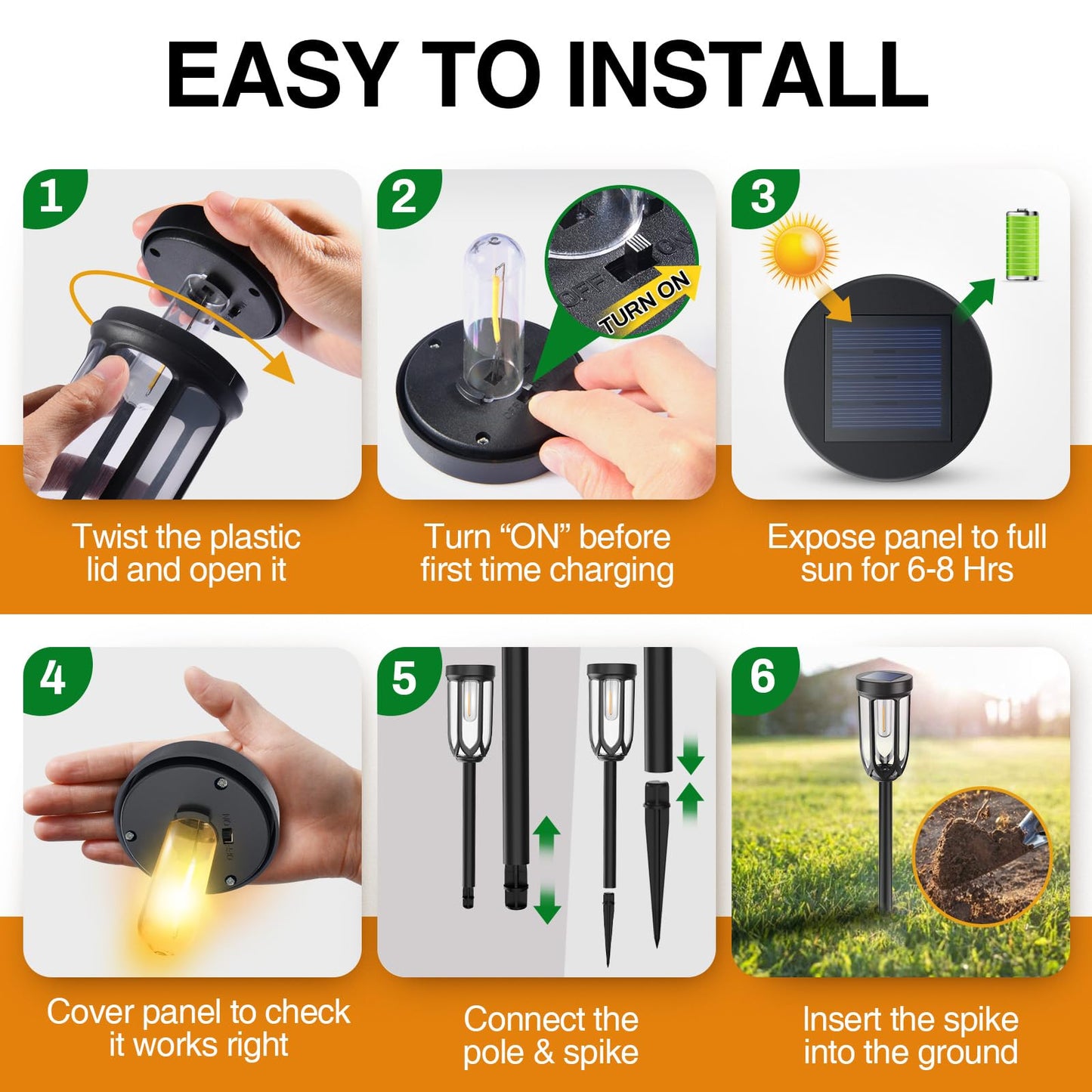 Barleit Solar Pathway Lights  Bright Solar Lights Outdoor Waterproof Ip65  Auto On/Off Solar Lights For Outside  Solar Garden Lights Landscape Lighting For Walkway Lawn Yard (4 Pack)