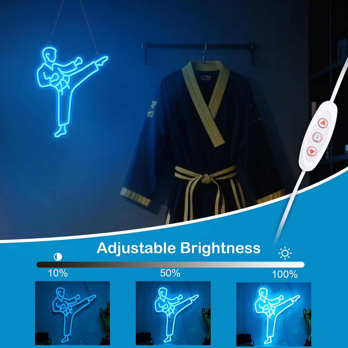nite Karate Neon Sign  Led Neon Lights For Room Wall Table Decor Art  Men Karate Decor Light Birthday Xmas Gifts For Kids Boys Sports Fan