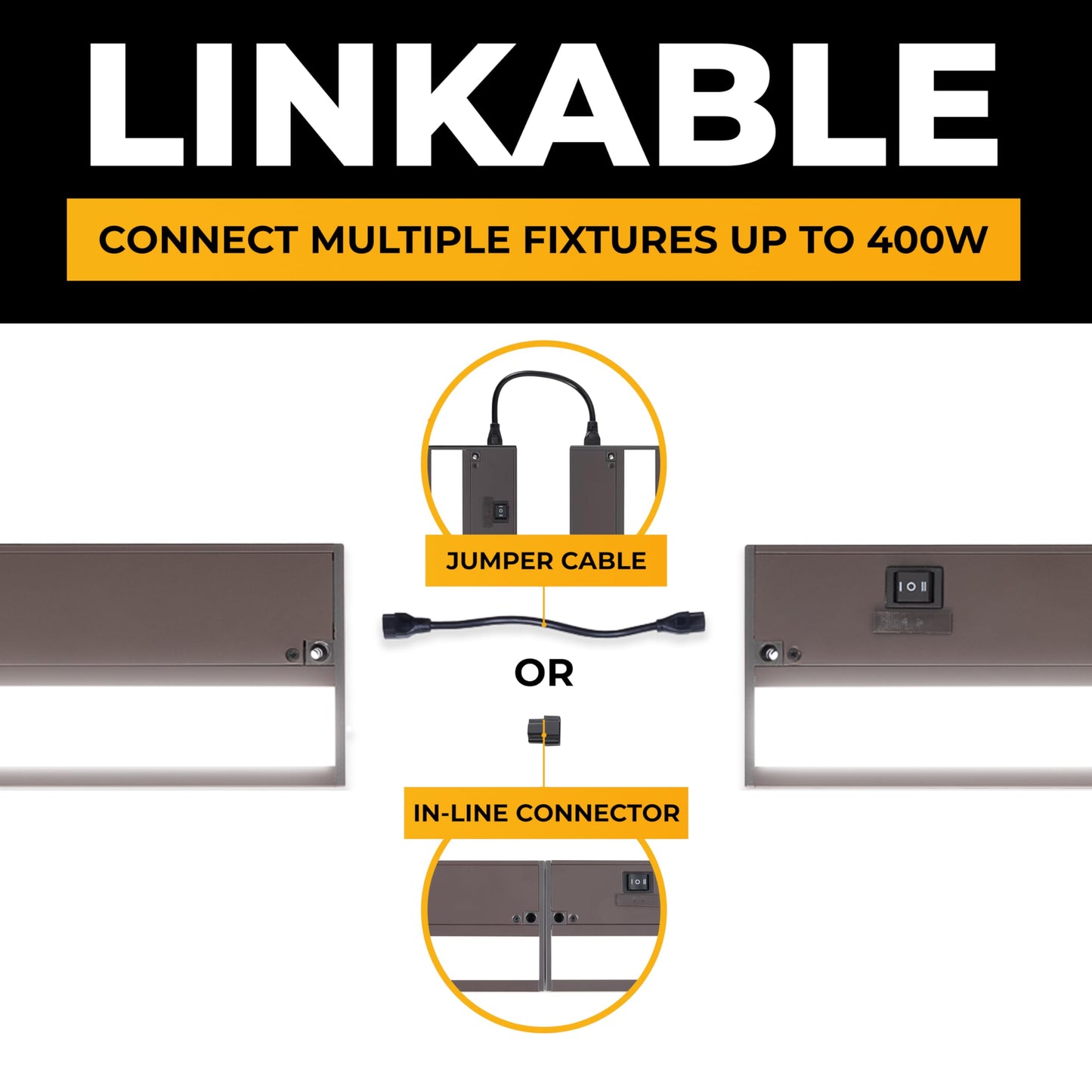 NSL LED Under Cabinet Lighting Dimmable 32 Inch Bronze Finish, Aluminum, 3 Color Temperatures (2700K, 3000K, 4000K) - Model LTSP