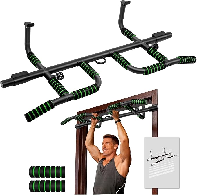 VBSD Upgrade Pull Up Bar for Doorway with Ergonomic Grip, Upto 440 Lbs Capacity No Screws Pullup Bar for Home Gym Indoor E...