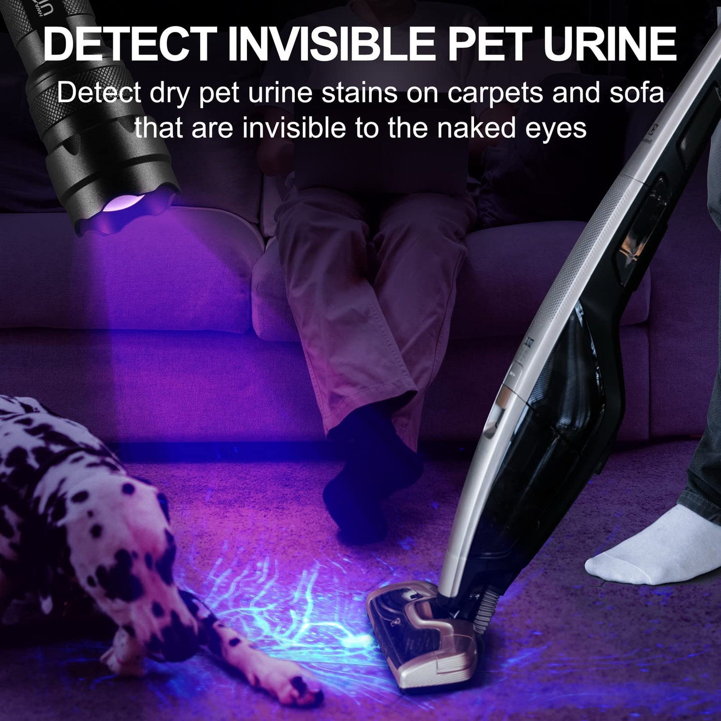 ULTRAFIRE UV Flashlight 395-405 nm LED Blacklight, Medium Size, Aluminum, Black, Model LE788000140