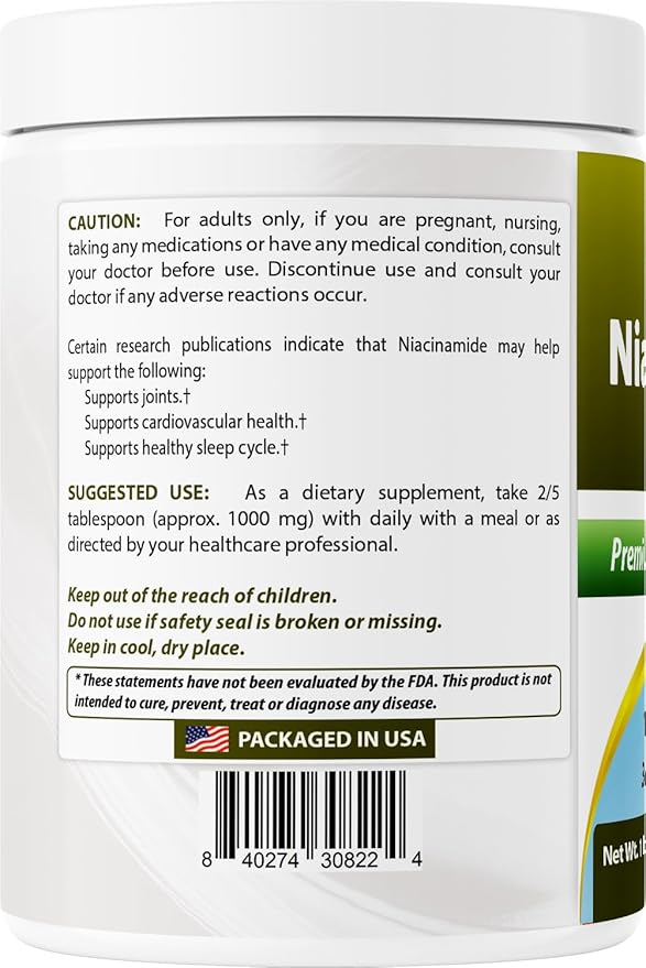 Best Naturals Niacinamide (Vitamin B3) Pure Powder 1 Pound