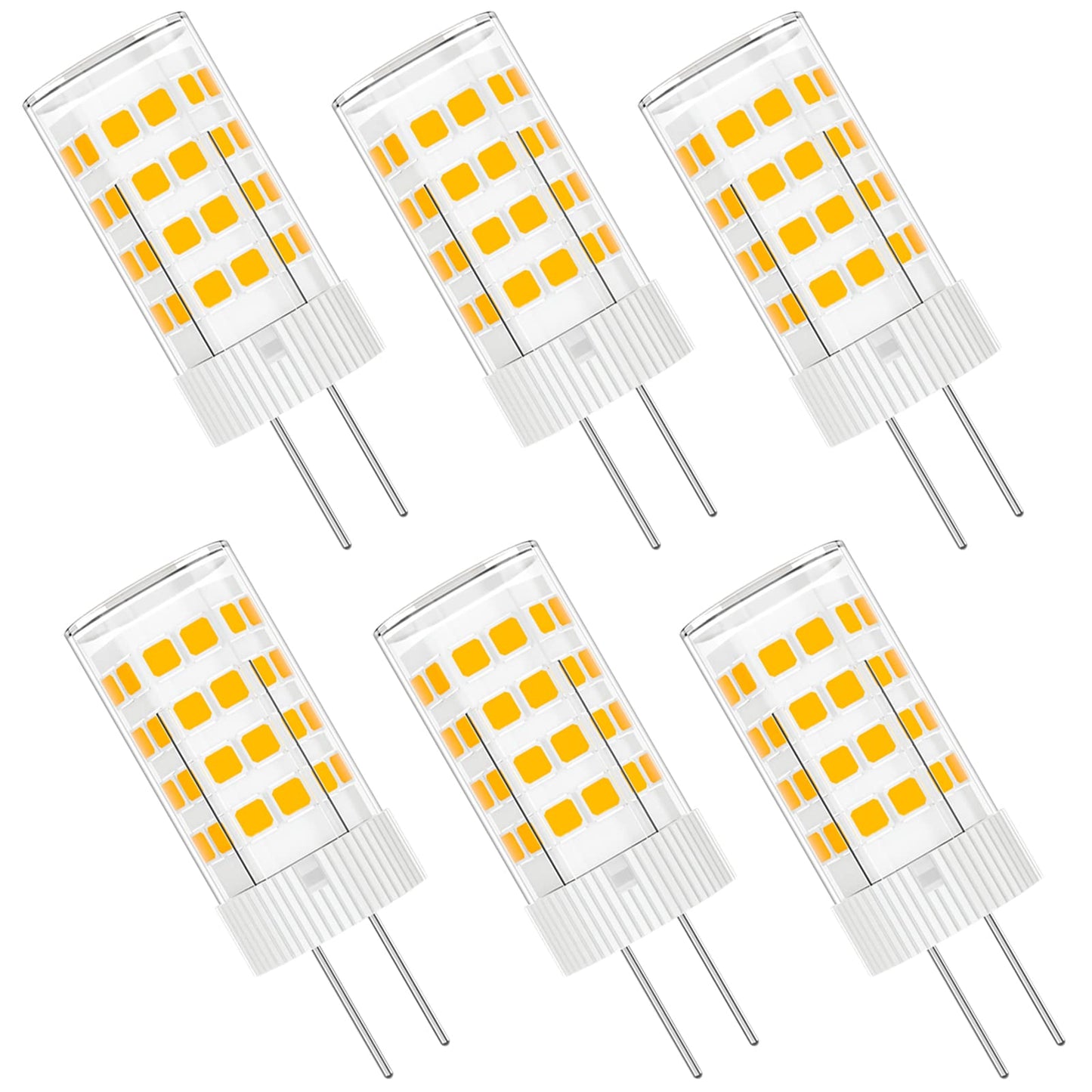 DUMILOO G4 LED Bulb 4W Warm White 12V AC/DC Bi-Pin 6 Pack, Polycarbonate
