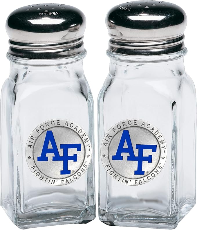 Heritage Pewter US AIR FORCE ACADEMY Salt and Pepper Shaker Set of 2 Bottles | Expertly Crafted Pewter Glass