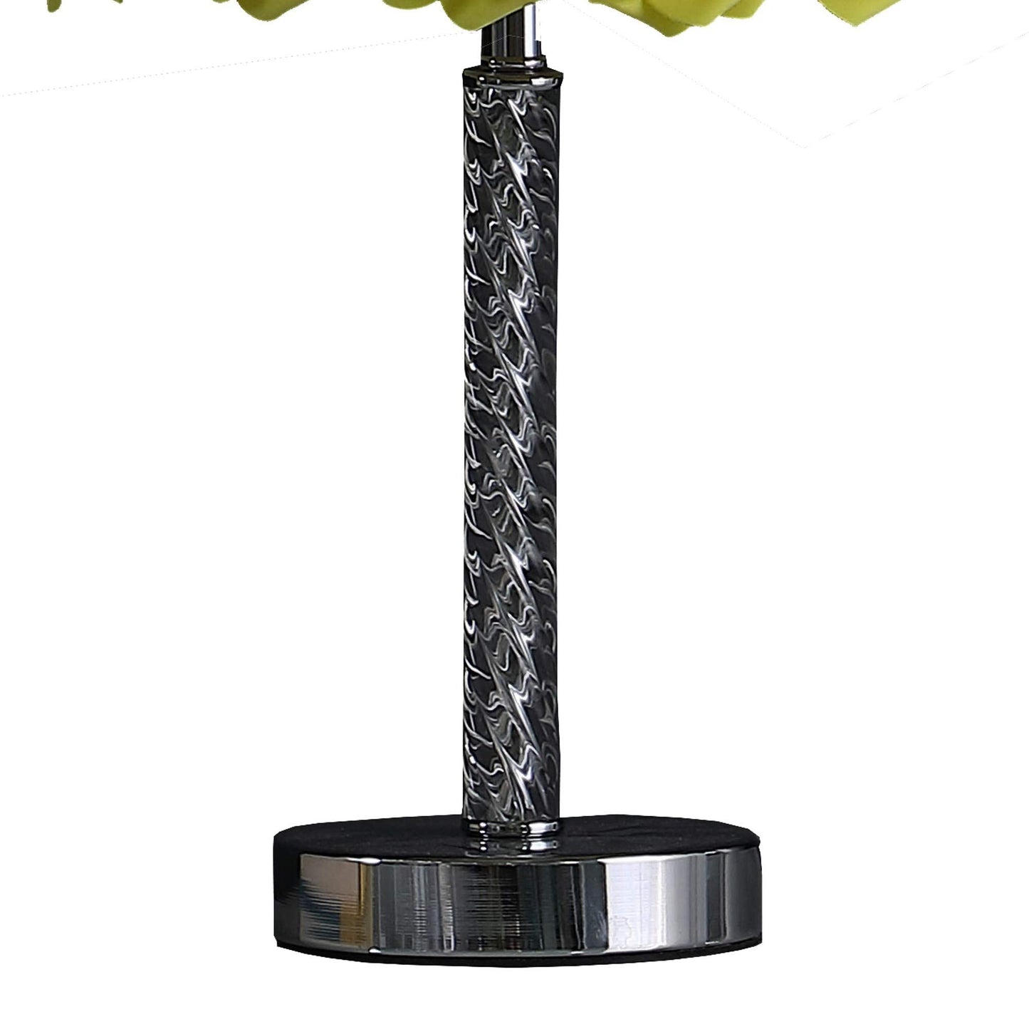 Benzara Table Lamp with Twisted Acrylic Base, Metal, Yellow, Model BM231813