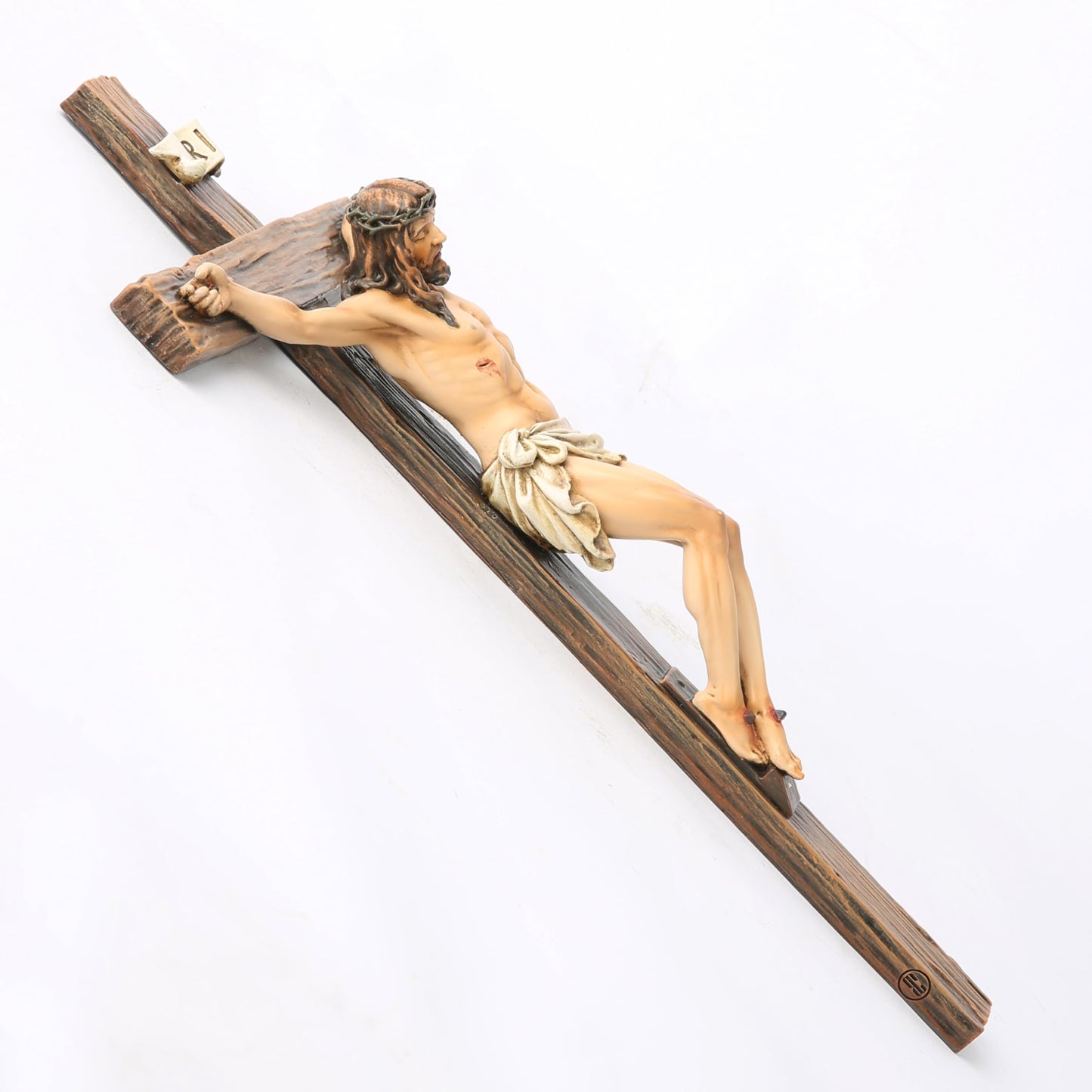 BC Catholic Crucifix Wall Cross, Jesus Christ Inspirational Home Décor, Religious Devout Gift, 10"H, Renaissance Sculpture Handmade by Buildclassic