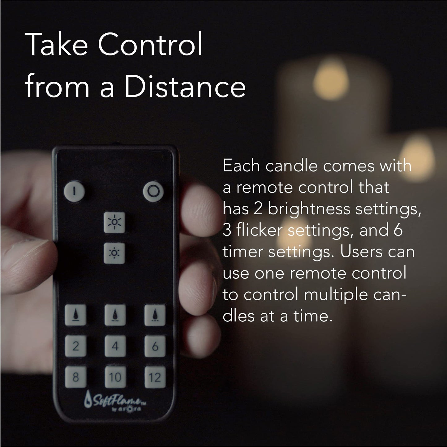 Softflame Flameless LED Candles with Remote Control, 4"x 8.3"Flickering 3D Moving Flame Battery Operated Candles in Real Wax Shell for Indoor Use, Home Decor White