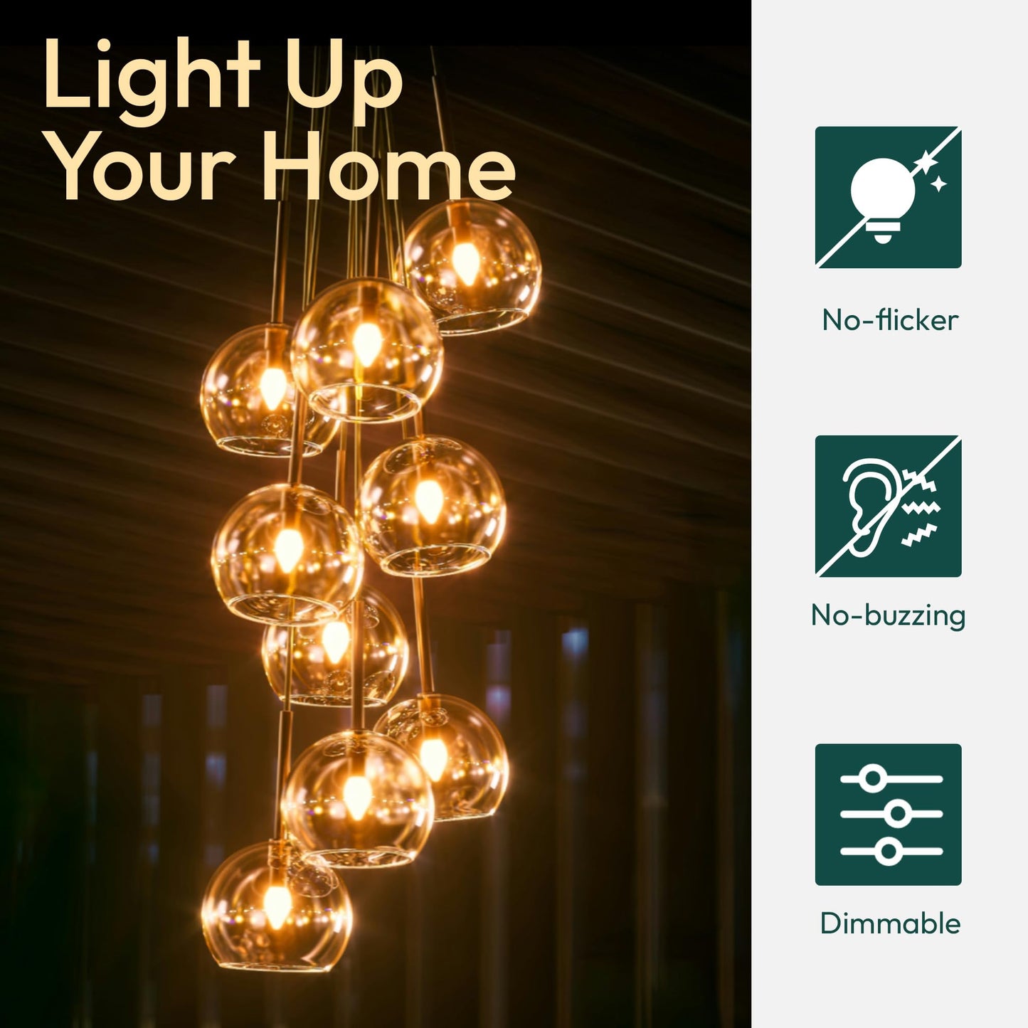 ALAMPEVER 6 Pack Chandelier Light Bulbs 100 Watt Equivalent, 800LM Bright Dimmable LED Light Bulb, E12 Base, 2700K Soft White, B11 Type, 5.5W, Ideal for Living Room, Bedroom, Dining Room