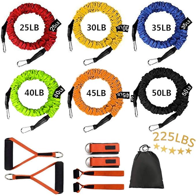 Sunsign Resistance Band with Handle, Exercise Bands with Handles, Ideal for Strength Training, Muscle Toning, Physical The...