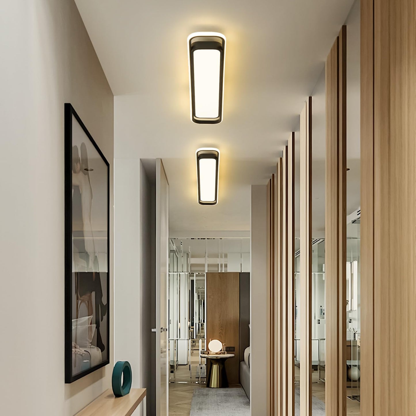 Oranoor Modern Led Ceiling Lighting With Remote  70W Dimmable Black Linear Flush Mount Light Fixture  39.4 Low Profile Lights Fixture Long Led Ceiling Lamp For Kitchen Bedroom Living Room Hallway