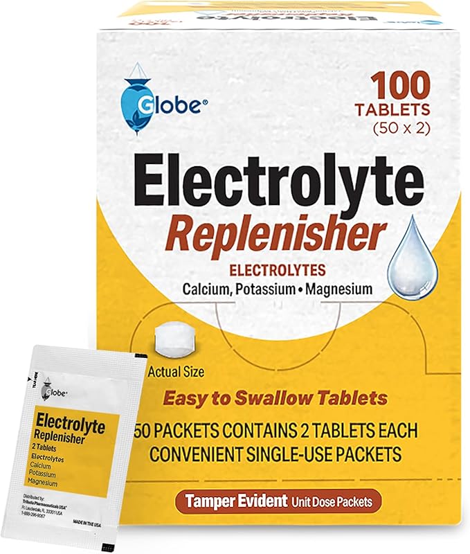 Globe Electrolyte Replacement Tablets for Rehydration, Exercise Recovery, Youth & Adult Athletes, Hiking, Camping, & Sport...