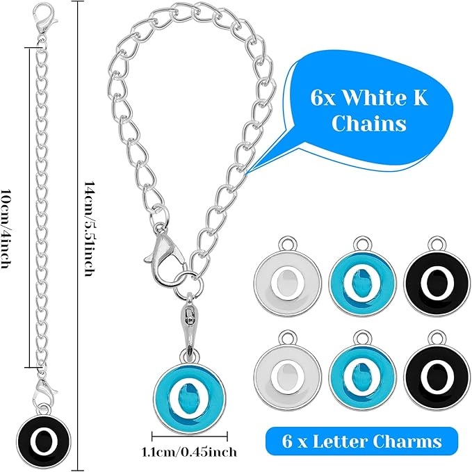 Letter Accessories for Stanley Cup,6PCS Initial Name ID Personalized Handle Personalized Handle Decor Set DIY Identification Handle Letter for Stanley Tumble (O/White/Black/Blue)