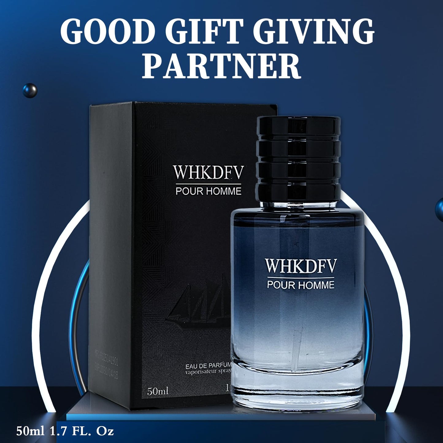WHKDFV cologne men's perfume - citrus fresh and lasting spray perfume lemon pepper base note cedar 1.7ounce portablecologne for men