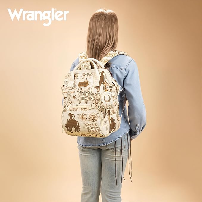Montana West Wrangler Diaper Bag Backpacks Western Backpack Purses Multi-function Baby Bags for Mom with Waterproof Changing Pad & Pacifier Case