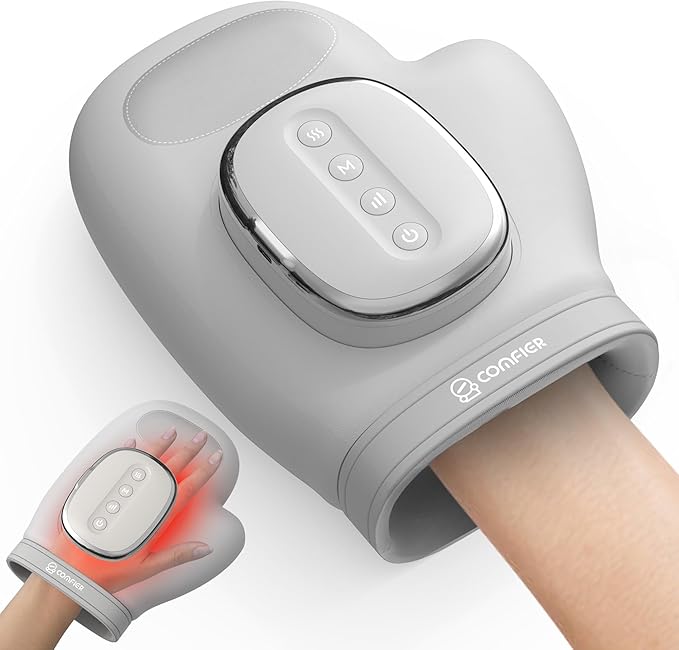COMFIER Cordless Hand Massager for Arthritis and Carpal Tunnel, Updated Bigger Electric Hand Massager with Heat and Compre...