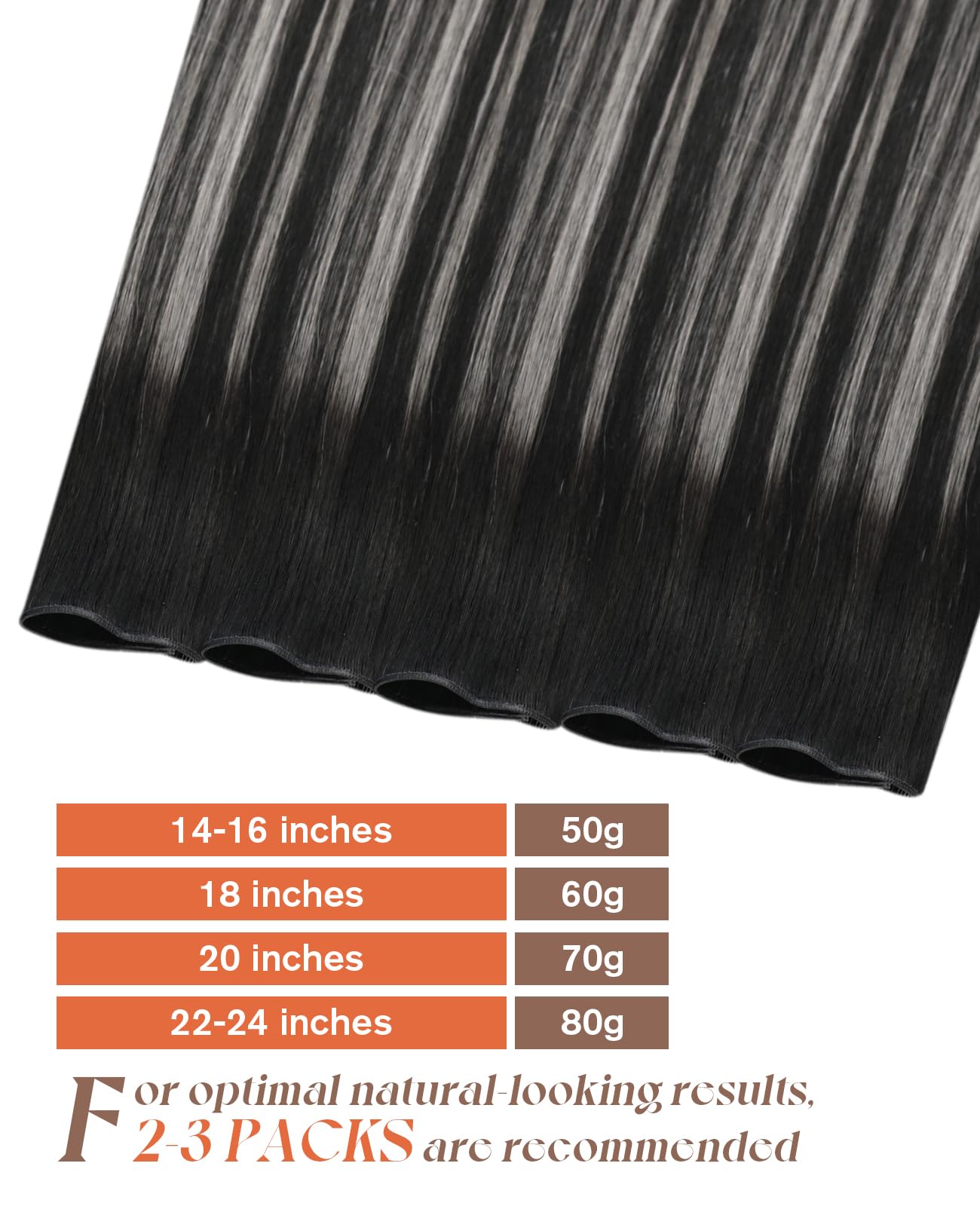 Sunny Hair Genius Weft Human Hair Extensions Black Ombre Sew in Hair Extensions Real Human Hair Black Roots to Silver Grey Sew I