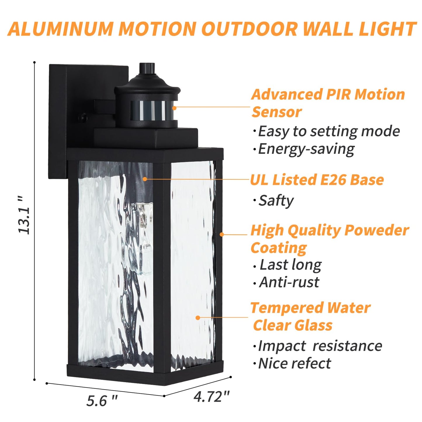 Mdenlt Motion Sensor Outdoor Wall Lights Updated Dusk To Dawn Outdoor Lighting  Exterior Light Fixtures Wall Mount Waterproof Porch Light Outside Lights For House