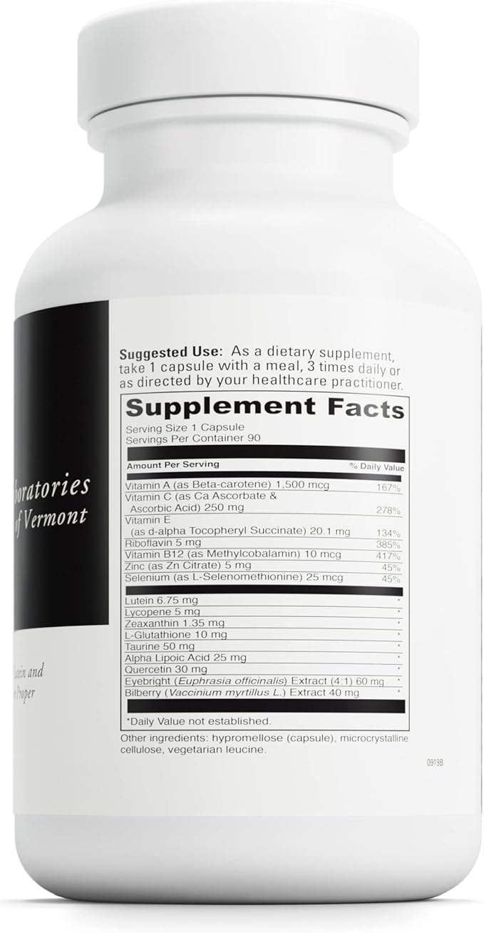 DAVINCI Labs Healthy Eyes - Dietary Supplement to Maintain Healthy Visual Function and Support Eye Health* - with Vitamins, Minerals, Lutein, Lycopene, Zeaxanthin and More - 90 Vegetable Capsules