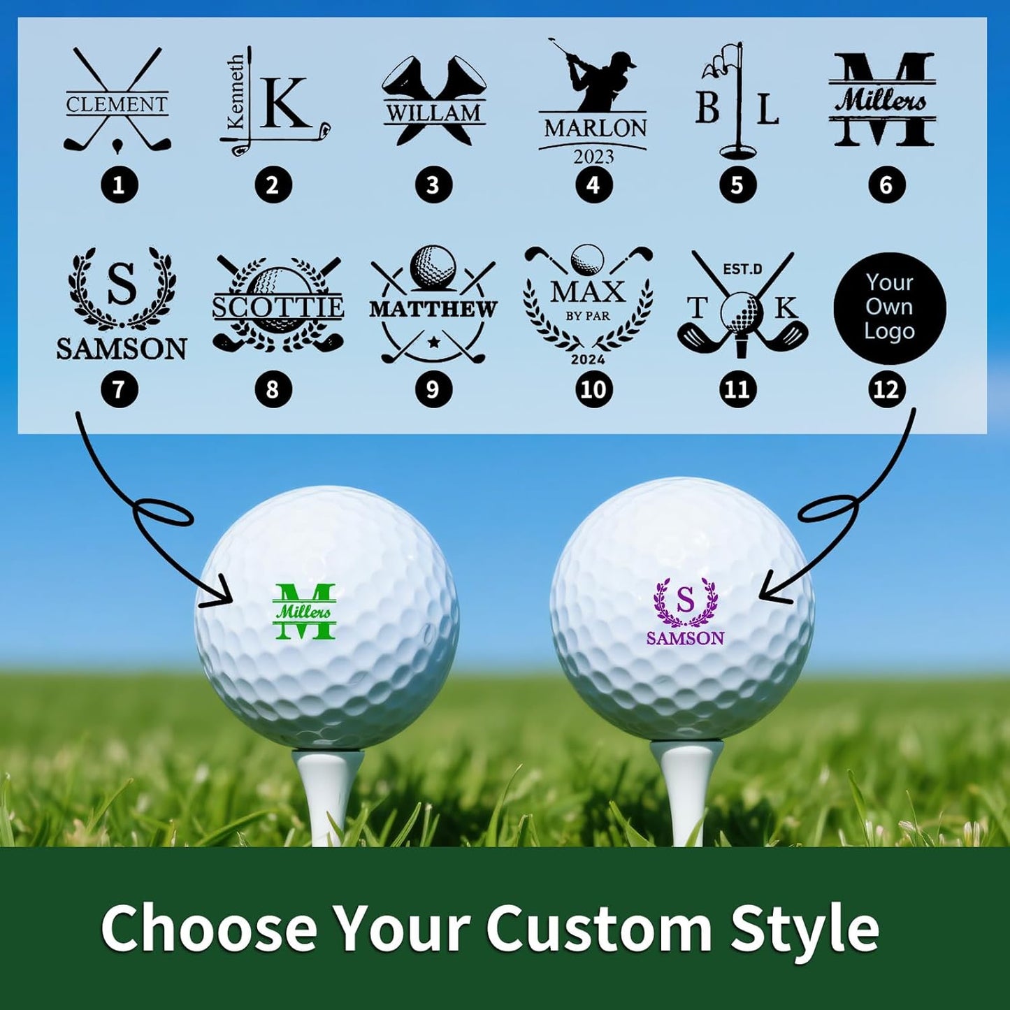 Personalized Golf Ball Stamp with Metal Storage Case, Custom Name Reusable Golf Ball Marking, Golf Accessories, Gifts for Golf Lovers, Golfers, Dad, Husband, Father's Day Birthday