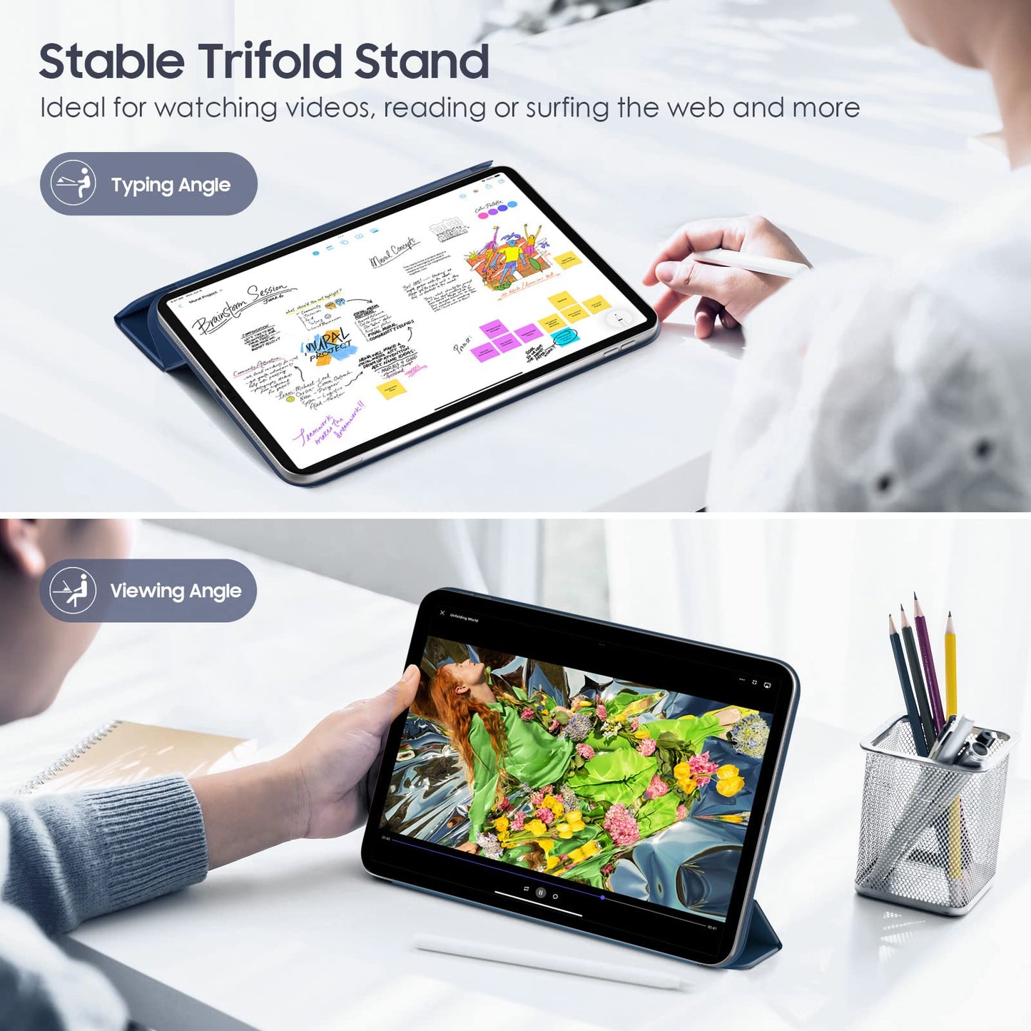 Timovo Magnetic Case For Ipad (A16) 11Th Generation 11 Inch 2025/Ipad 10Th Generation 10.9 Inch 2022, Smart Folio Magnetic Trifo