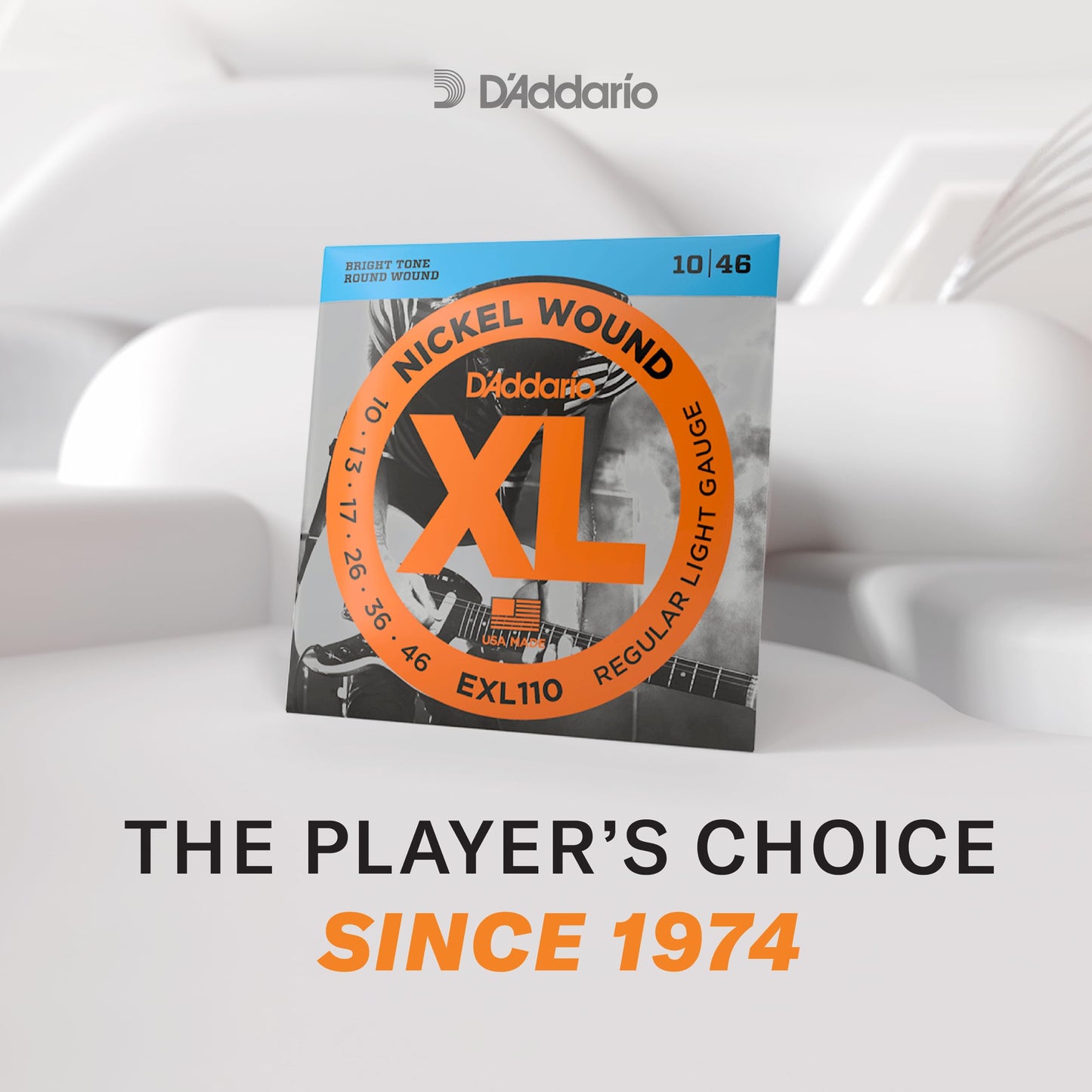 Daddario Electric Guitar Strings, Xl Nickel, Exl115, Medium Gauge 11-49, 6-String Set, Pack Of 1
