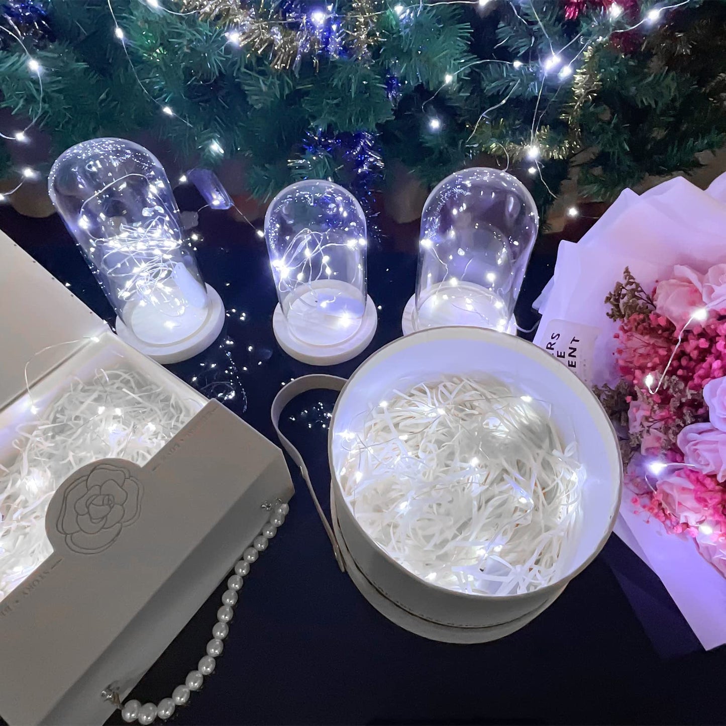 Etinga 12 Pack Fairy Lights Battery Operated String Lights  10 Led On 3.3Ft Silvery Copper Wire.For Flowers Gift Box Wedding Party Christmas Decoratio (12 Pack  Cool White)