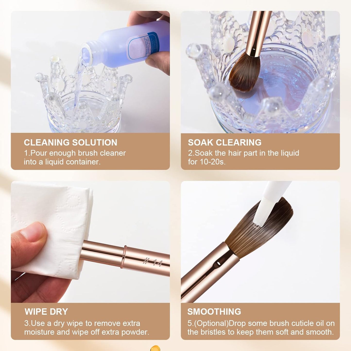 Acrylic Nail Brush Size 6,KEMEISI 100% Pure Kolinsky Nail Art Brushes Sturdy Handle Oval Shaped Acrylic Powder Nail Design Tools for Professional Manicure DIY Home Salon (Gold)